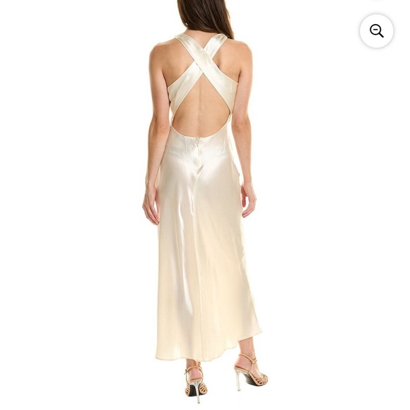 O.p.t. Nora Silk Slip Dress In White - Picture 2 of 5